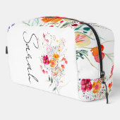 Monogrammierte Blumen-Make-up-Tasche Waschbeutel (Rechte Ecke)