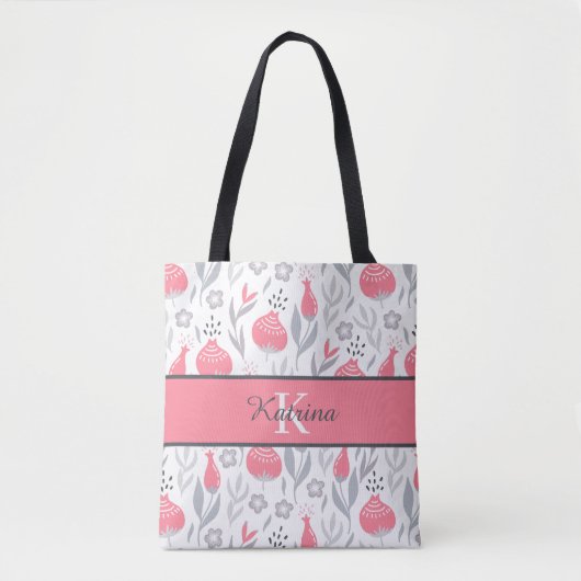 Monogrammierte Blumen-Tasche Tasche (Vorderseite)