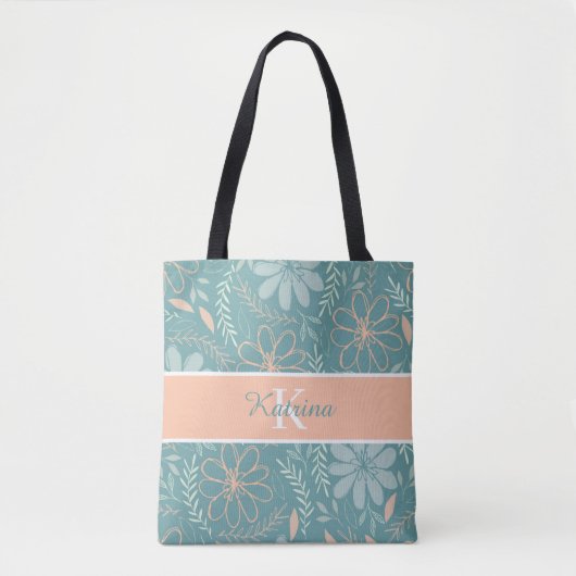Monogrammierte Blumen-Tasche Tasche (Vorderseite)