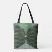 Monogrammierte botanische GreenJewel-Textil-Illusi Tasche (Rückseite)
