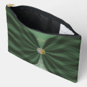Monogrammierte botanische grüne Textil-Illusion   Zubehörtasche (Offen)