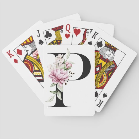Monogrammierte Buchstabe P | Poker Karten Spielkarten (Rückseite)