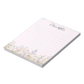 Monogrammierte Bunte Blumen Garten Blumenmuster Ge Notizblock (Rotiert)