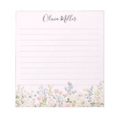 Monogrammierte Bunte Blumen Garten Blumenmuster Ge Notizblock (Vorderseite)