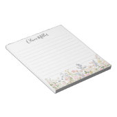 Monogrammierte Bunte Blumen Garten Florale Ausgekl Notizblock (angewinkelt)