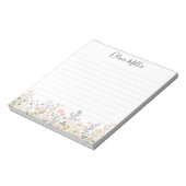Monogrammierte Bunte Blumen Garten Florale Ausgekl Notizblock (Rotiert)