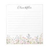 Monogrammierte Bunte Blumen Garten Florale Ausgekl Notizblock (Vorderseite)