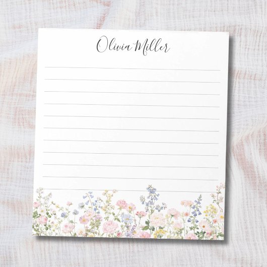 Monogrammierte Bunte Blumen Garten Florale Ausgekl Notizblock