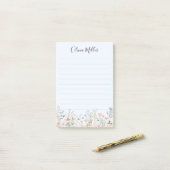 Monogrammierte Bunte Blumen Garten Florale Ausgekl Post-it Klebezettel (Auf Schreibtisch)
