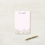 Monogrammierte Bunte Blumen Garten Florale Ausgekl Post-it Klebezettel (Auf Schreibtisch)