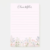 Monogrammierte Bunte Blumen Garten Florale Ausgekl Post-it Klebezettel (Vorderseite)