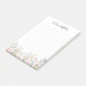 Monogrammierte Bunte Blumen Garten Florale Linie Post-it Klebezettel (angewinkelt)