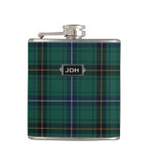 Monogrammierte Clan Henderson Tartan Kariert Flask Flachmann (Vorderseite)