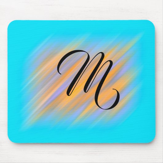 Monogrammierte Coole Streifen Mousepad (Vorne)