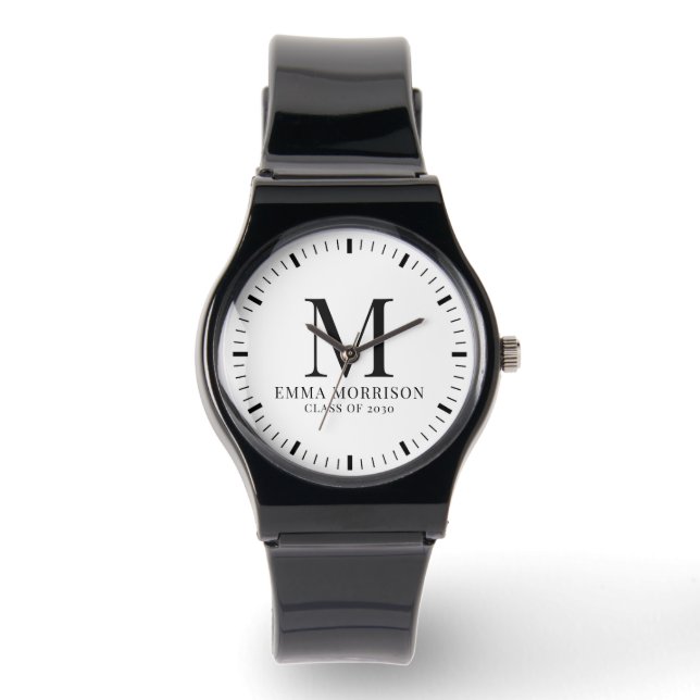 Monogrammierte Damen-Abschlussuhr Armbanduhr (Vorderseite)