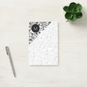 Monogrammierte Doodle-Schleifen Schwarz und Weiß Post-it Klebezettel (Büro)