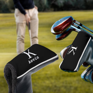 Monogrammierte elegante Golfer schwarz personalisi Golf Headcover