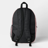 Monogrammierte Elephant Head Design Pink Bedruckter Rucksack (Rückseite)