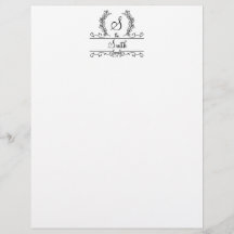 Monogrammierte Familienname-Schrift Briefkopf