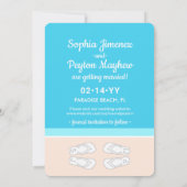 Monogrammierte Flip Flops Strandhochzeit Modern Ei Save The Date (Rückseite)