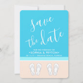 Monogrammierte Flip Flops Strandhochzeit Modern Ei Save The Date (Vorderseite)