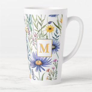 Monogrammierte florale botanische Wildblumen Hübsc Milchtasse