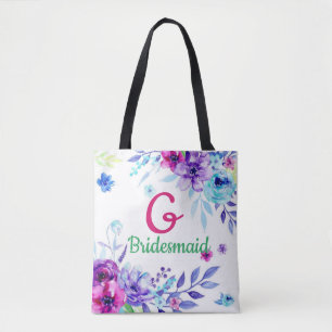Monogrammierte Florale Hochzeitsgesellschaft Tasche