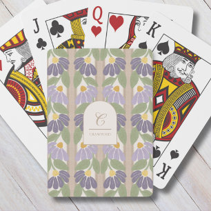 Monogrammierte florale Spielkarten 