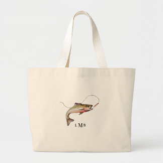 Monogrammierte Forellenfischerei Jumbo Stoffbeutel