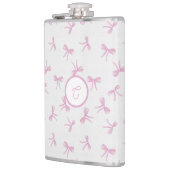 Monogrammierte fransige Kokette Rosa Wasserfarbe S Flachmann (Links)