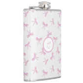 Monogrammierte fransige Kokette Rosa Wasserfarbe S Flachmann (Rechts)