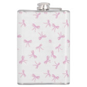 Monogrammierte fransige Kokette Rosa Wasserfarbe S Flachmann (Rückseite)