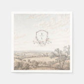 Monogrammierte französische Landhochzeit Serviette (Vorderseite)