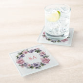 Monogrammierte Garland von Blume Glass Untersetzer (Schrägansicht)