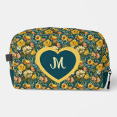 Monogrammierte gelbe Rosen  Waschbeutel (Vorderseite)