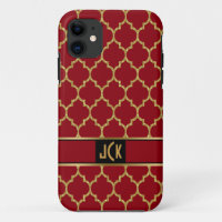 Monogrammierte geometrische Folie aus Gold und Bur