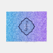 Monogrammierte Glitzer- und Glitzern-Muster Fleecedecke (Vorderseite (Horizontal))