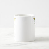 Monogrammierte goldene Sonnenblumen-Blumeninitiale Kaffeetasse (Mittel)