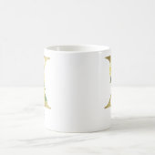 Monogrammierte goldene Sonnenblumen-Blumeninitiale Kaffeetasse (Mittel)