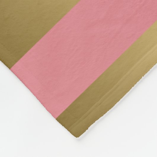 Monogrammierte goldene Streifen und rosa geometris Fleecedecke (Ecke)
