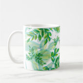 Monogrammierte grüne Blätter Kaffeetasse (Links)