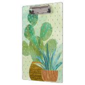 Monogrammierte Grüntöne der Wasserfarbenkaktus-Blu Klemmbrett (Links)