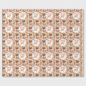 Monogrammierte Herbstblätter fallen Orange Grüne D Geschenkpapier (Flach)