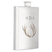 Monogrammierte Hirschgeweih-Flasche für ihn Flachmann (Rechts)