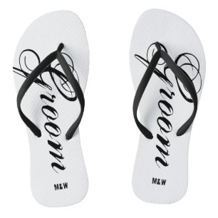 Monogrammierte Hochzeitsflipflops für Braut und Br Badesandalen