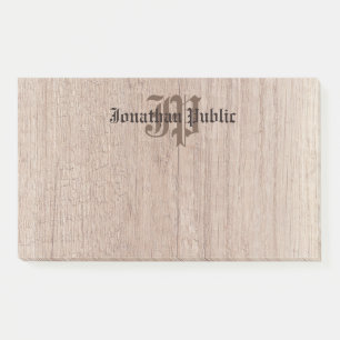 Monogrammierte Holz-Optik Alte Schrift Vorlagen Post-it Klebezettel