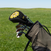 Monogrammierte Illustriert-Gelbe Daisy-Kopfbedecku Golf Headcover (In SItu)