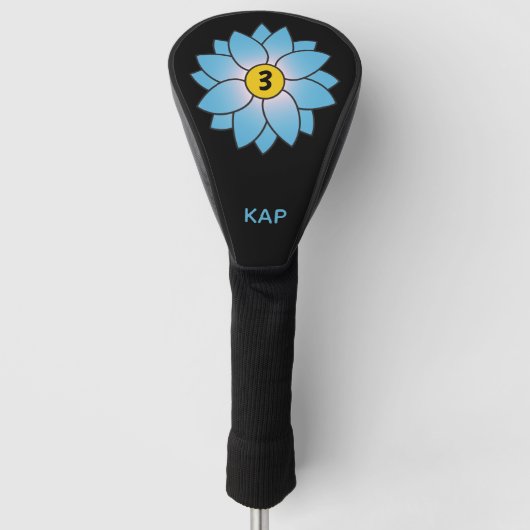 Monogrammierte Illustriert-Gelbe Daisy-Kopfbedecku Golf Headcover (Vorderseite)