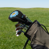 Monogrammierte Illustriert-Gelbe Daisy-Kopfbedecku Golf Headcover (In SItu)