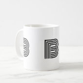 Monogrammierte Initiale Einfach Minimalistisch Mod Kaffeetasse (Vorderseite Links)